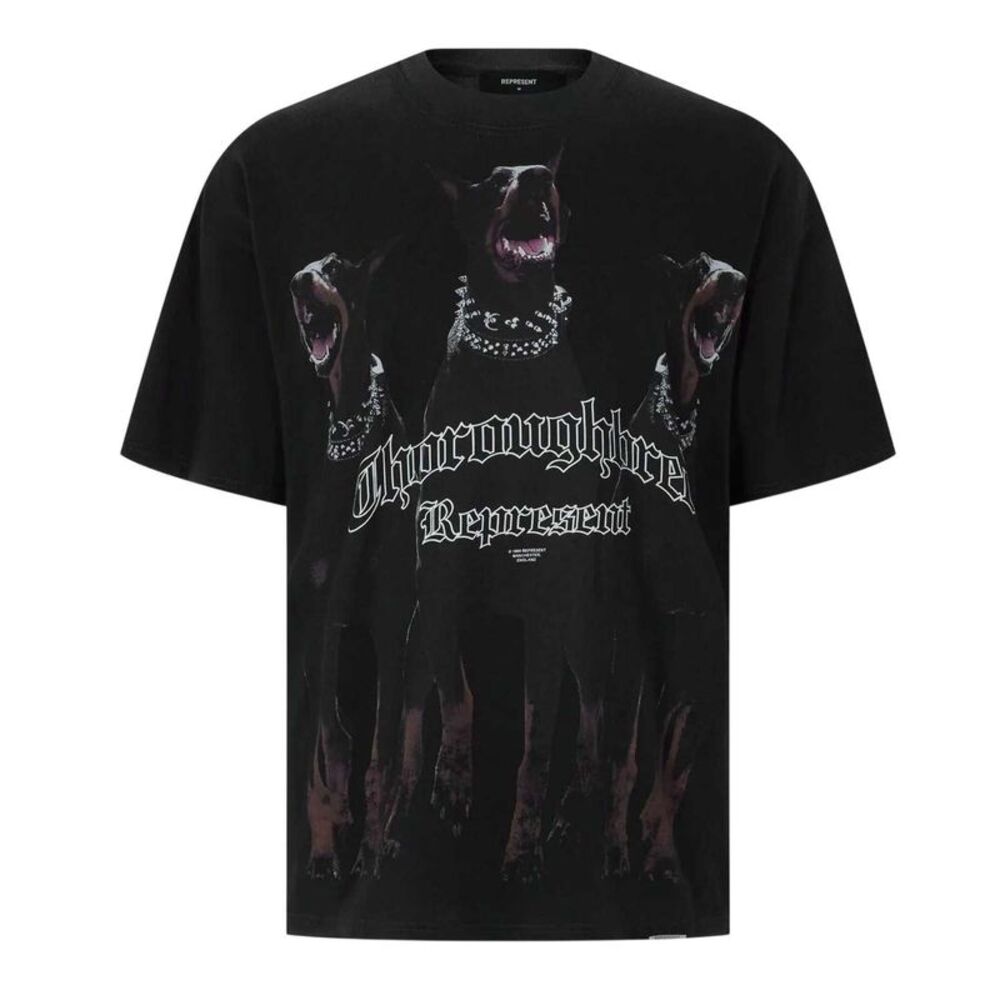 Represent Mens Thoroughbred Dogs T-Shirt / Vintage Black